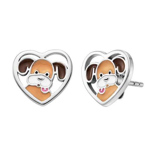 HERZENGEL DOG HEART CHILDREN'S STUD EARRINGS