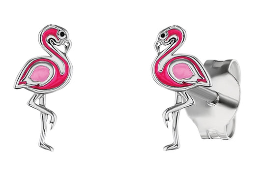 HERZENGEL PINK FLAMINGO ENAMEL EARRINGS