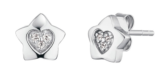 HERZENGEL HEART & STAR PAVE CZ EARRINGS