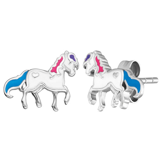 HERZENGEL HORSE ENAMEL EARRINGS