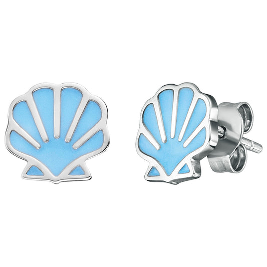 HERZENGEL BLUE SHELL ENAMEL EARRINGS