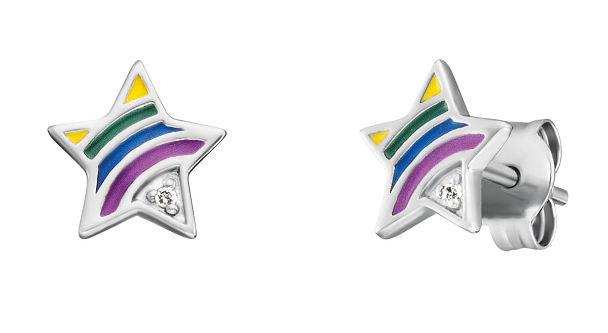 HERZENGEL STAR RAINBOW ENAMEL EARRINGS