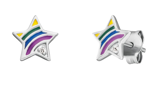 HERZENGEL STAR RAINBOW ENAMEL EARRINGS