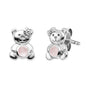 HERZENGEL SILVER TEDDY ROSE QUARTZ EARRINGS