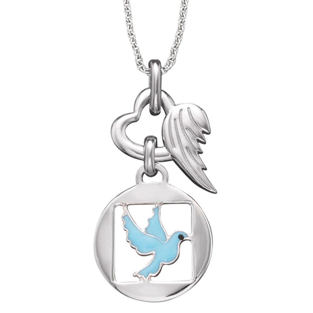 HERZENGEL PEACE DOVE HEART WING NECKLACE