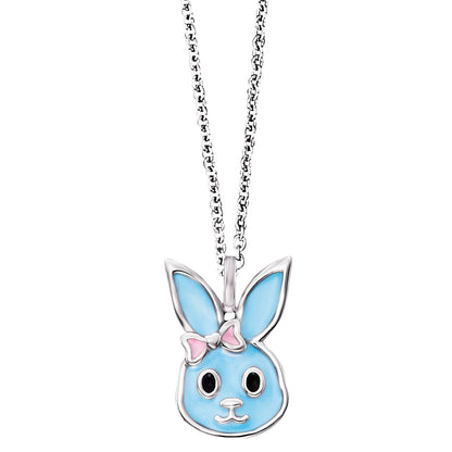HERZENGEL BLUE BUNNY ENAMEL NECKLACE