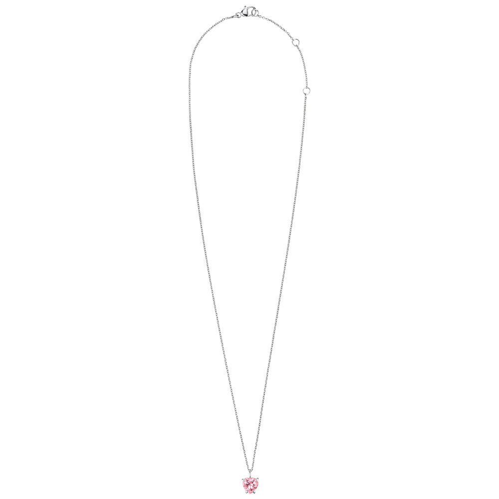 HERZENGEL PINK HEART SOLITAIRE CZ NECKLACE