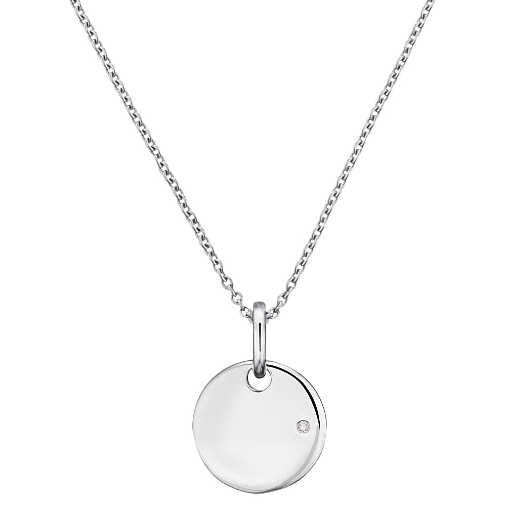 HERZENGEL CIRCLE ENGRAVEABLE CZ NECKLACE
