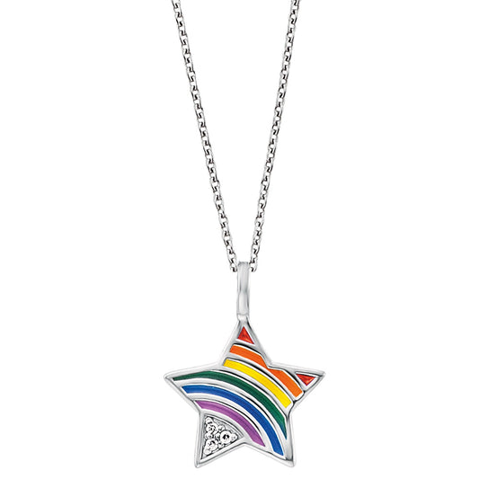 HERZENGEL RAINBOW STAR CZ ENAMEL NECKLACE