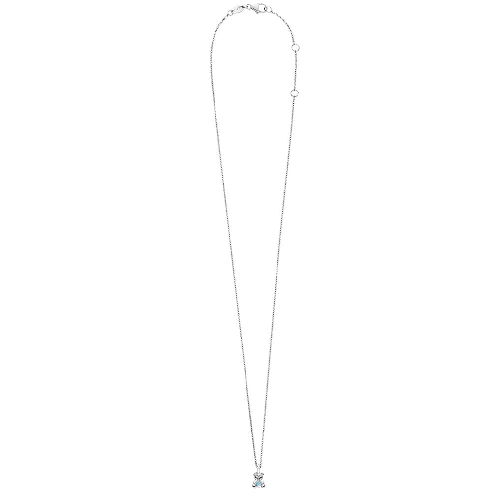 HERZENGEL SILVER TEDDY BLUE AGATE NECKLACE