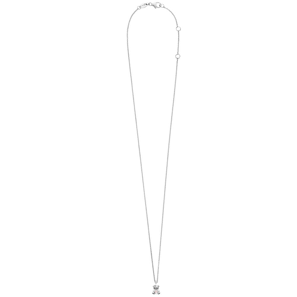 HERZENGEL SILVER TEDDY ROSE QUARTZ NECKLACE