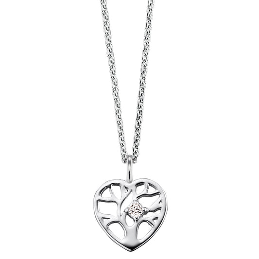HERZENGEL TREE OF LIFE HEART CZ CHILDREN'S NECKLACE