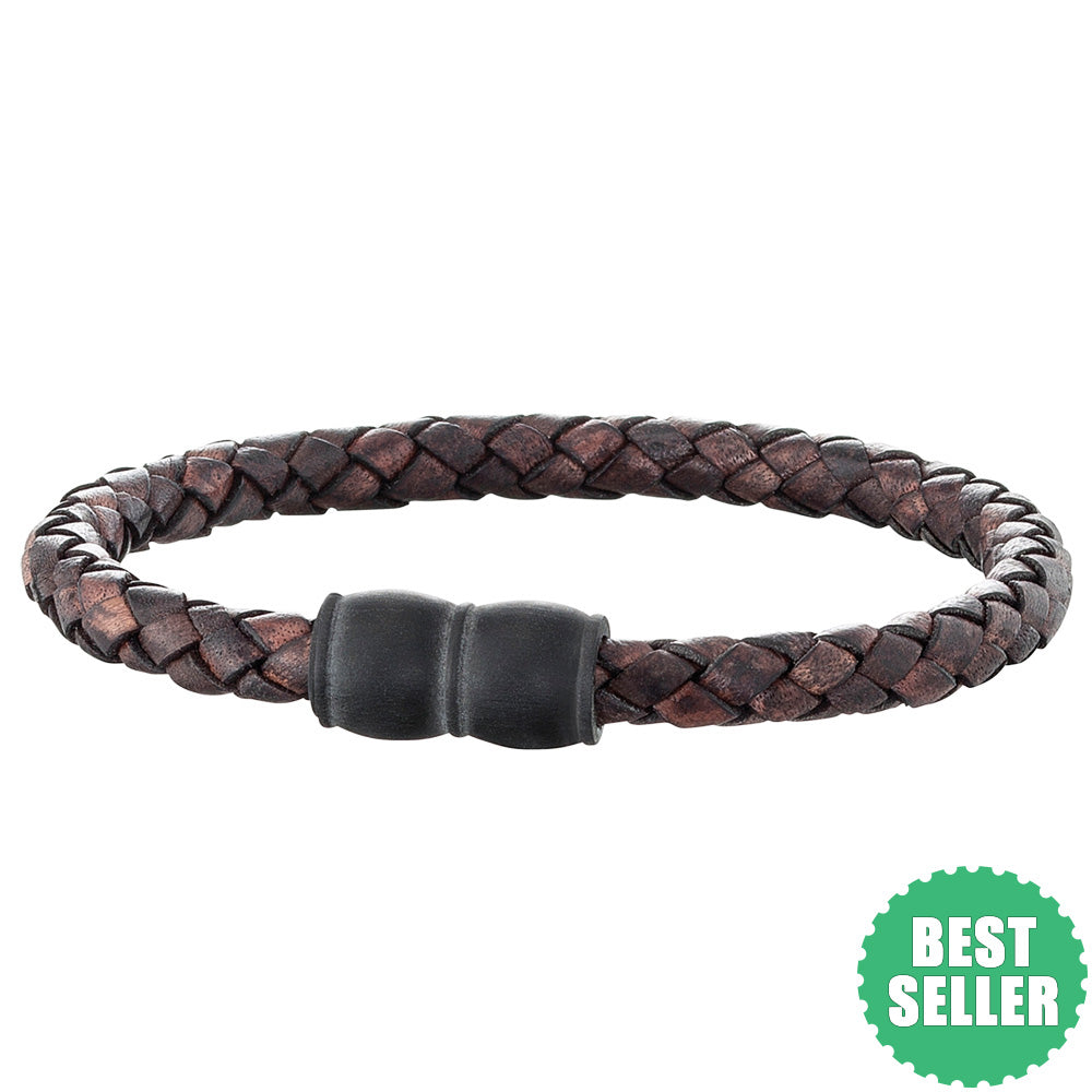 SAVE BRAVE AARON BROWN LEATHER BRACELET