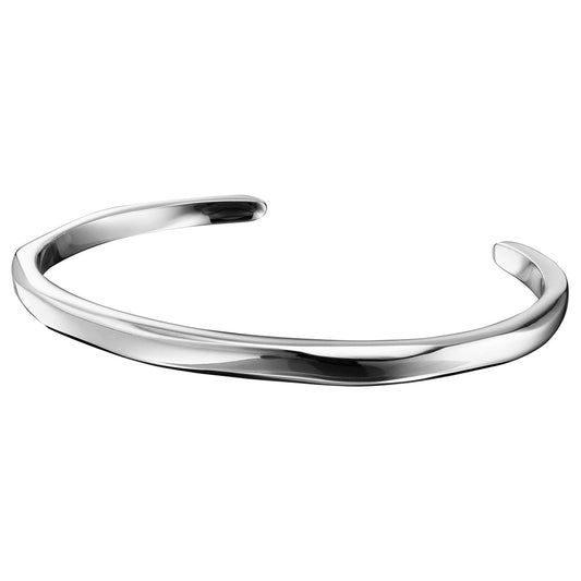 SAVE BRAVE RIPPLE MEN'S STEEL THIN CUFF BRACELET