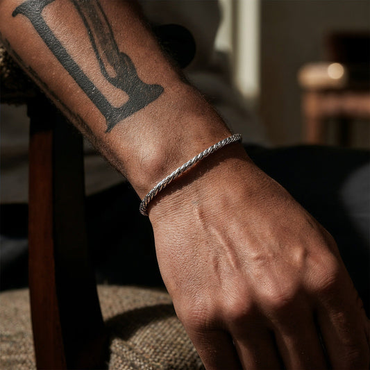 SAVE BRAVE TWIST CABLE CUFF BRACELET