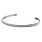 SAVE BRAVE WEAVE CHECKER PLATE MEN'S STEEL THIN CUFF BRACELET