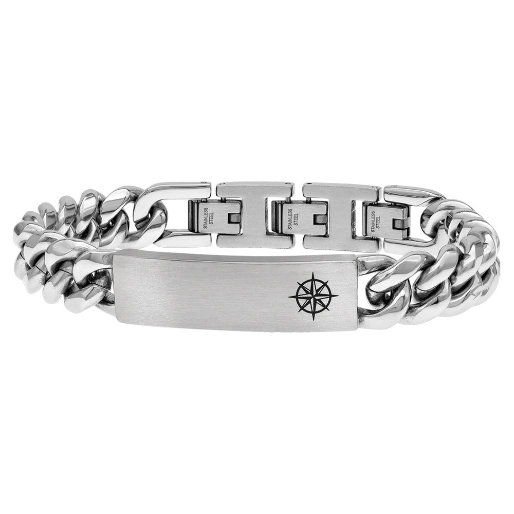 SAVE BRAVE BARNEY COMPASS ID STAINLESS STEEL BRACELET