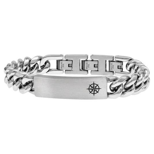 SAVE BRAVE BARNEY COMPASS ID STAINLESS STEEL BRACELET