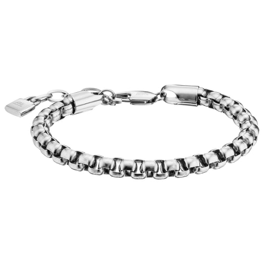 SAVE BRAVE SILVER 6MM BOX CHAIN BRACELET