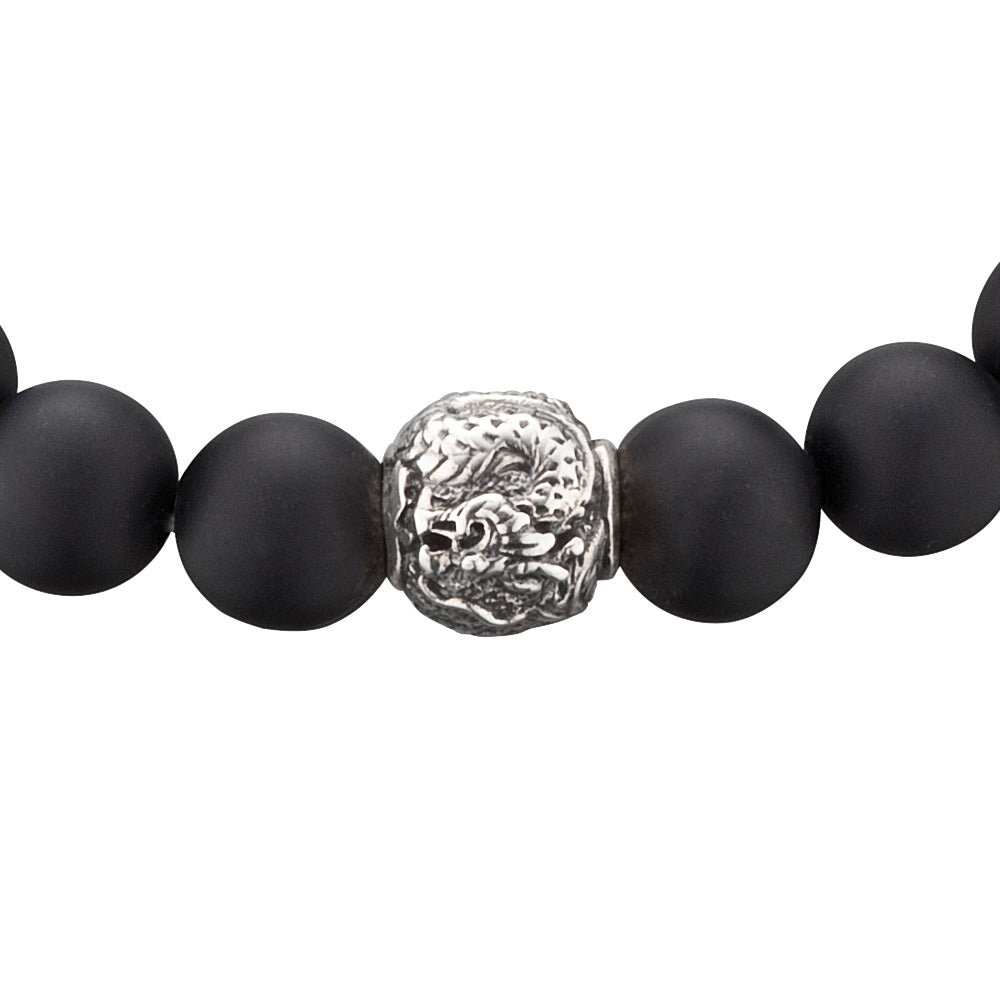 SAVE BRAVE STEEL BLACK ONYX DRAGON BRACELET