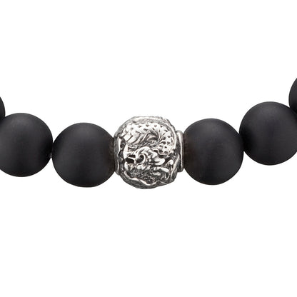 SAVE BRAVE STEEL BLACK ONYX DRAGON BRACELET