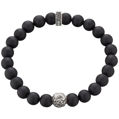 SAVE BRAVE STEEL BLACK ONYX DRAGON BRACELET