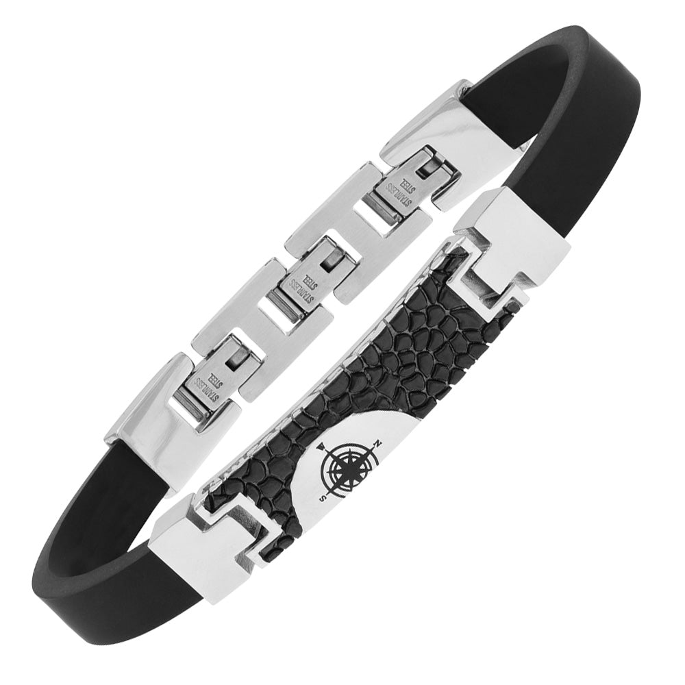 SAVE BRAVE HAVANNA COMPASS SILICON BRACELET