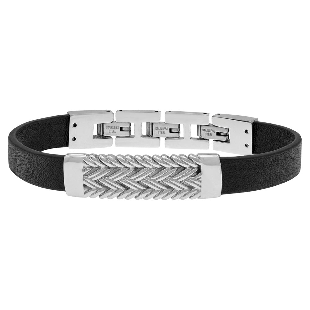 SAVE BRAVE IAN WEAVE LEATHER BRACELET