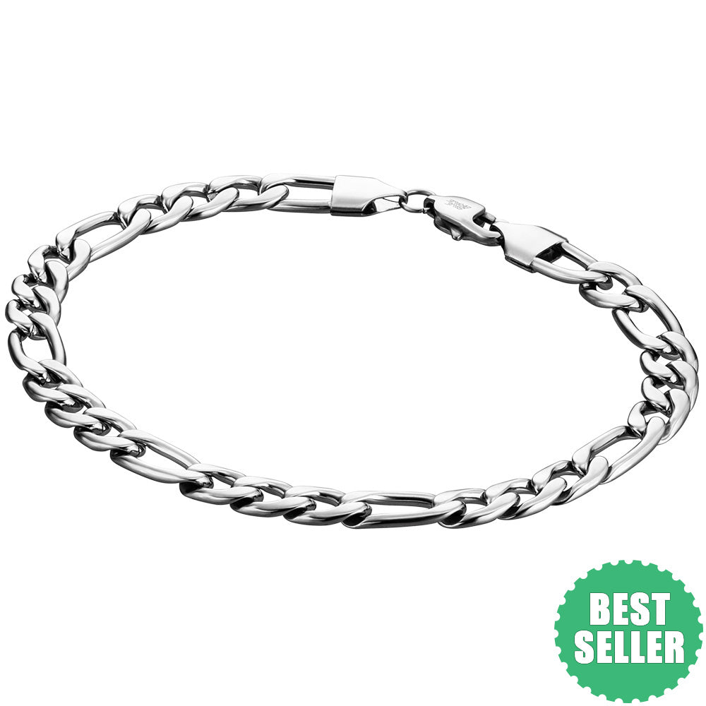 SAVE BRAVE 6MM JASON FIGARO STAINLESS STEEL BRACELET