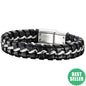SAVE BRAVE LIMA BLACK LEATHER BRACELET