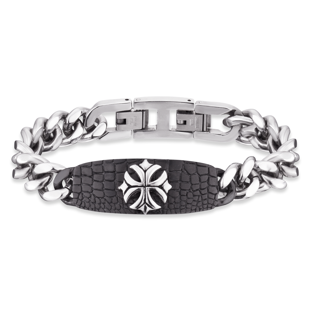 SAVE BRAVE PETER CROSS CURB LINK BRACELET