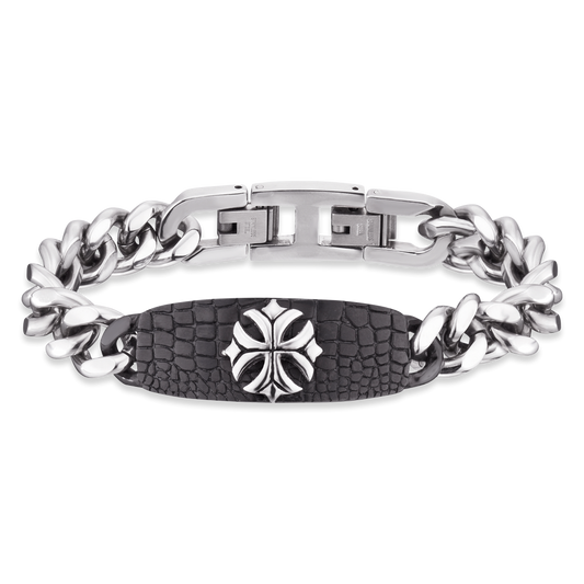 SAVE BRAVE PETER CROSS CURB LINK BRACELET