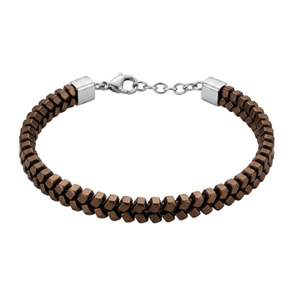 SAVE BRAVE PEYOTE BINARY BROWN HEMATITE BRACELET
