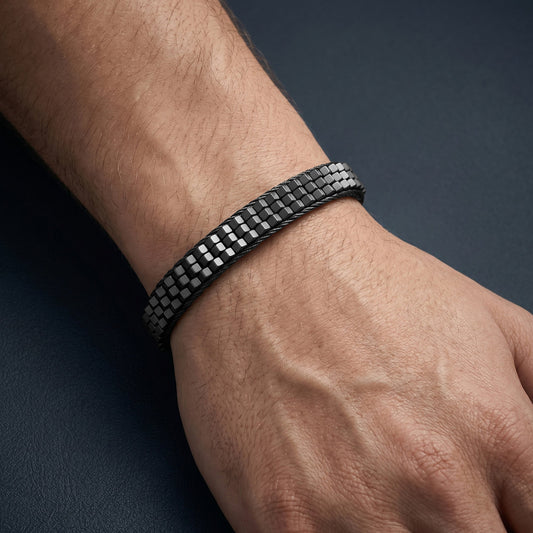 SAVE BRAVE PEYOTE TERNARY BLACK HEMATITE BRACELET