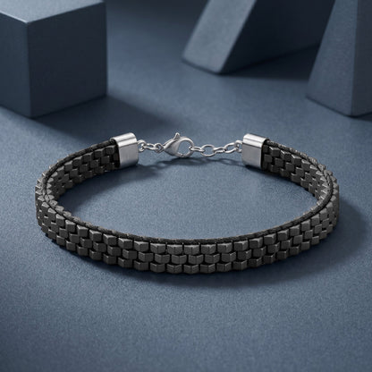 SAVE BRAVE PEYOTE TERNARY BLACK HEMATITE BRACELET