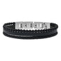 SAVE BRAVE TYLER BLACK LEATHER ONYX BEAD BRACELET