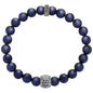 SAVE BRAVE STEEL BLUE TIGER EYE VIKING SHIELD KNOT BRACELET