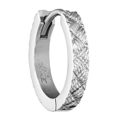 SAVE BRAVE WEAVE CHECKER PLATE HUGGIE HOOP MEN'S EARRING