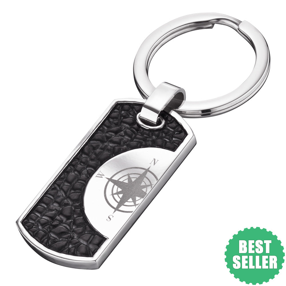 SAVE BRAVE HAVANNA COMPASS KEY RING
