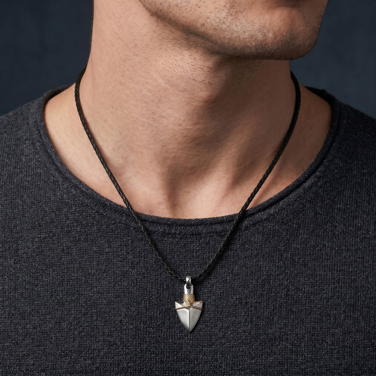 SAVE BRAVE ARROW HEAD LEATHER NECKLACE