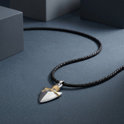 SAVE BRAVE ARROW HEAD LEATHER NECKLACE