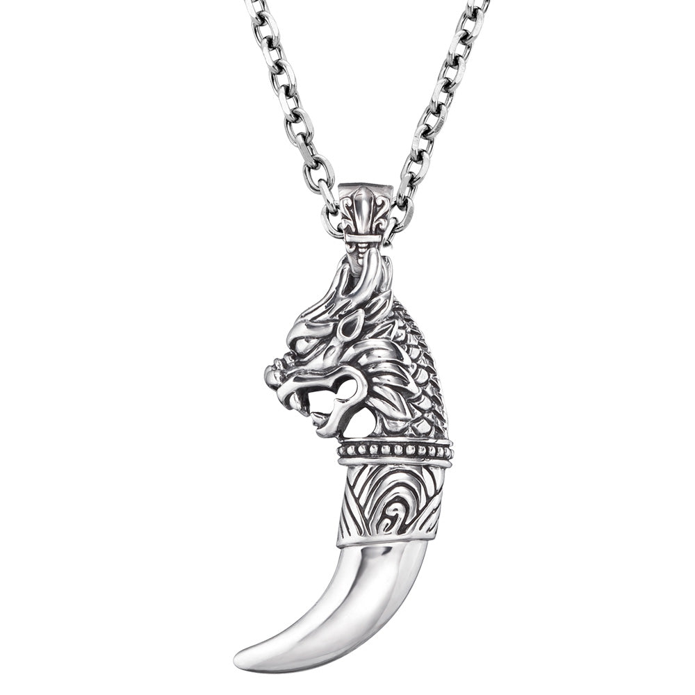 SAVE BRAVE STEEL DRAGON TOOTH NECKLACE