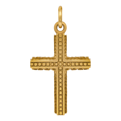 SAVE BRAVE FAITH CROSS & WING STAINLESS STEEL GOLD NECKLACE