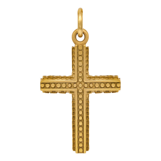 SAVE BRAVE FAITH CROSS & WING STAINLESS STEEL GOLD NECKLACE
