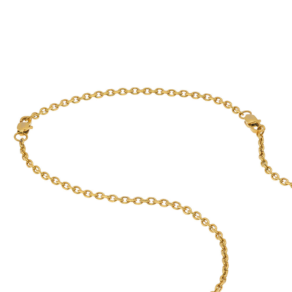 SAVE BRAVE FAITH CROSS & WING STAINLESS STEEL GOLD NECKLACE