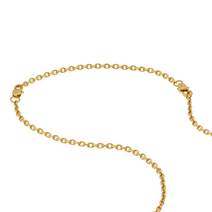SAVE BRAVE FAITH CROSS & WING STAINLESS STEEL GOLD NECKLACE