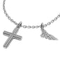 SAVE BRAVE FAITH CROSS & WING STAINLESS STEEL NECKLACE