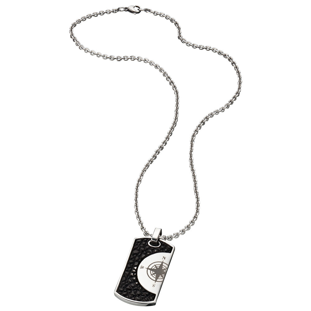 SAVE BRAVE HAVANNA COMPASS  DOG TAG NECKLACE