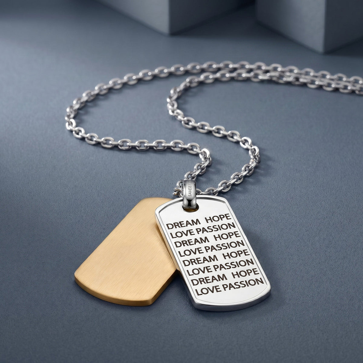 SAVE BRAVE HOPE DOUBLE DOG TAG NECKLACE