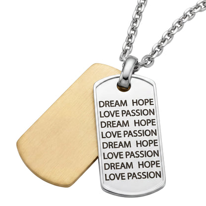 SAVE BRAVE HOPE DOUBLE DOG TAG NECKLACE